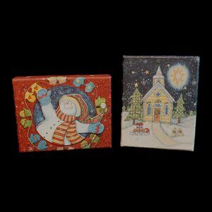 Creative Papers Box Set 3D Snowman and Winter Church Scene